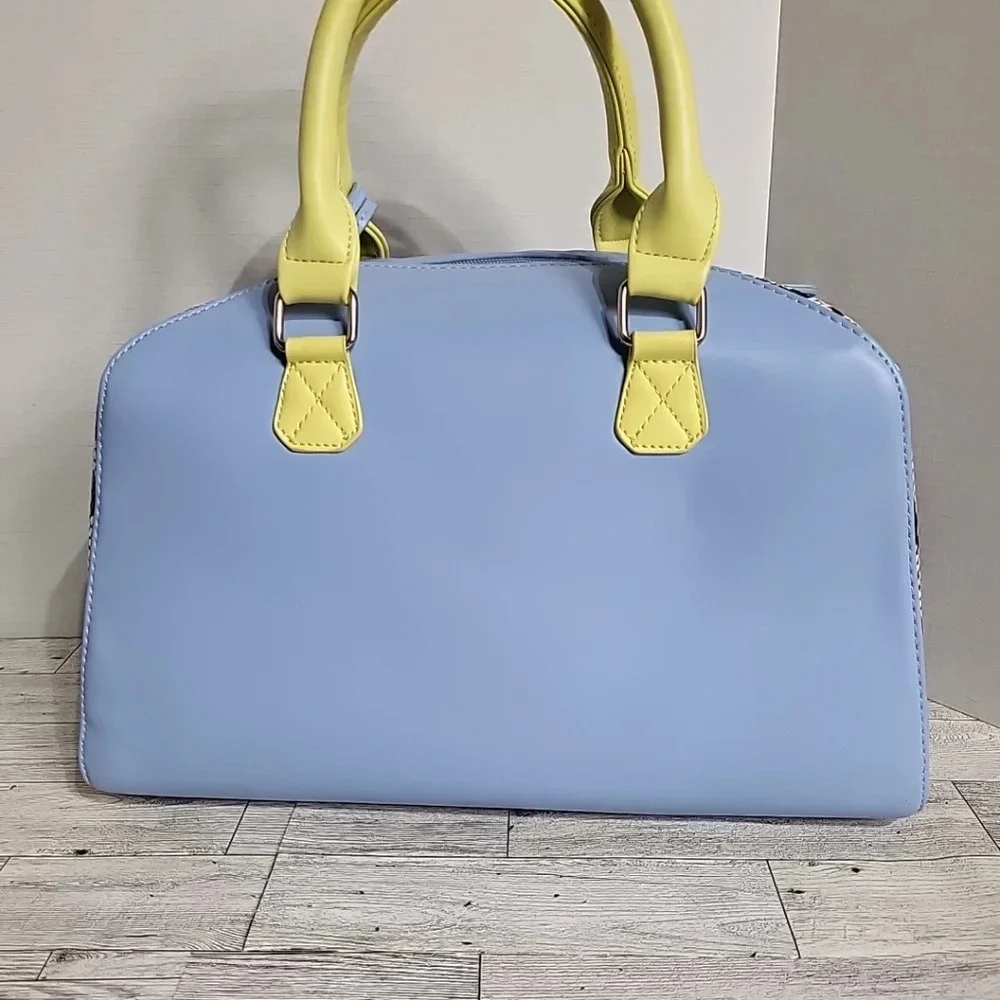 Catherine Malandrino Sky Blue and Yellow Satchel